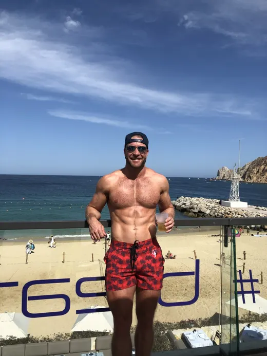 Customer photo from Ryan S. review of Poppy Blue Swim Shorts - 3"