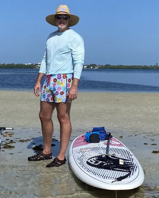 Customer photo from Guy D. review of Donut Blue Swim Shorts - 3"