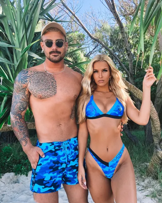 Customer photo from Jake O. review of Camo Bikini Top - Blue