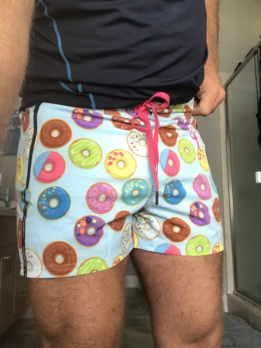 Customer photo from John B. wearing Donut Blue Swim Shorts - 3"