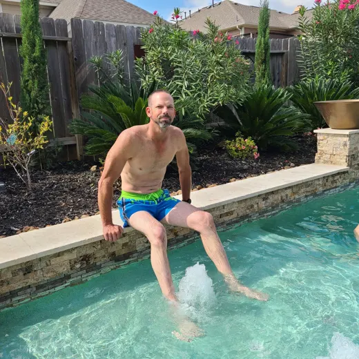 Customer photo from Wesley P. review of Drip Series Swim Shorts - Green Drip