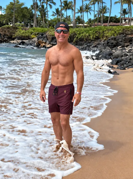 Customer photo from Grant G. review of Merlot Swim Trunks - 5"