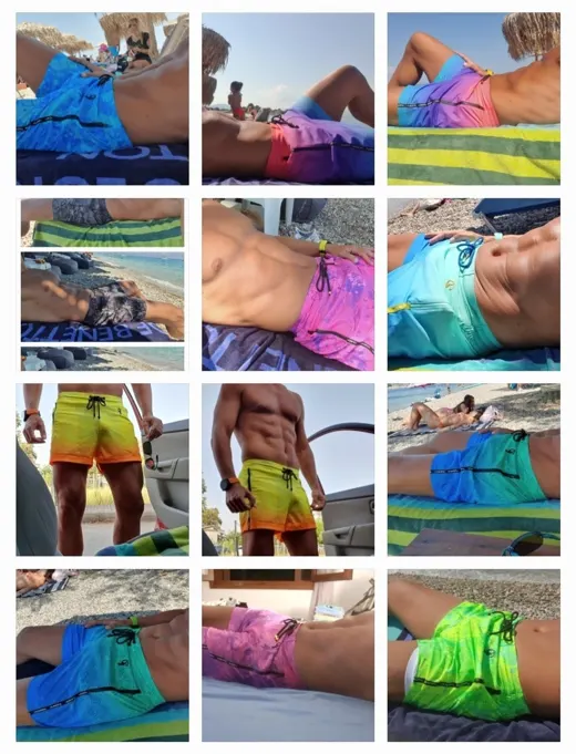 Customer photo from Andreas K. review of Splatter Swim Shorts Blue - 5"