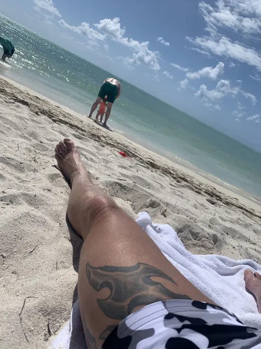 Customer photo from Steve P. review of Split Camo Black - 3 Inch Swim Shorts