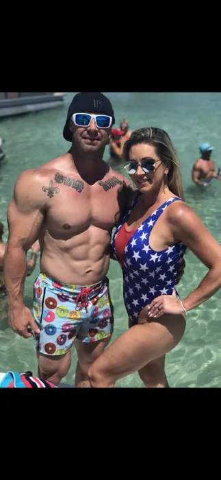 Customer photo from Garrett G. review of Donut Blue Swim Shorts - 3"