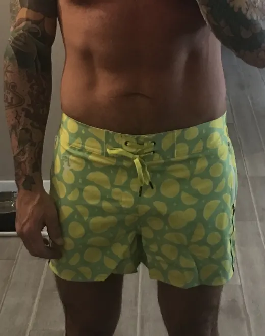 Customer photo from Todd W. review of Lemon Lime Green Swim Shorts