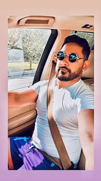Customer photo from Francisco H. wearing Drip Series Swim Shorts - Blue Drip