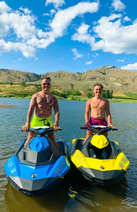 Customer photo from Brandon E. review of Fluro Yellow Tucann Swim Shorts - 3"