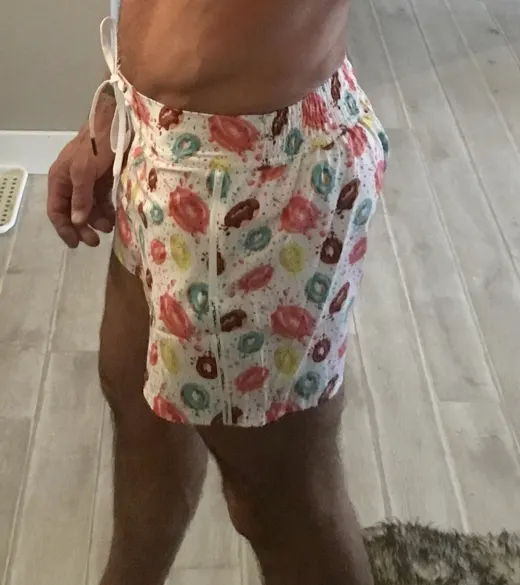 Customer photo from Todd W. review of Doughnut 2 Tucann White Swim Shorts
