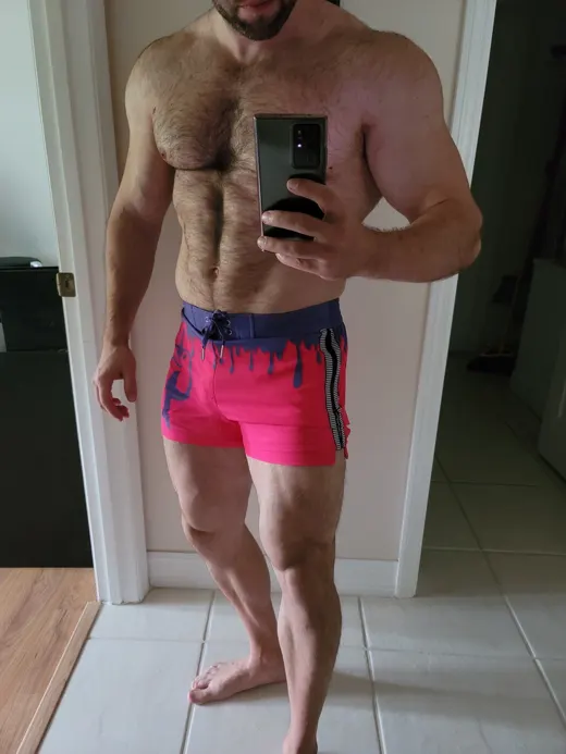 Customer photo from Valeriy S. review of Golden Peacock Swim Trunks - 3"