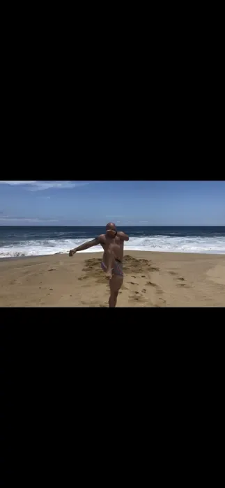 Customer photo from Jonathan C. review of Watermelon 2 Blue Swim Shorts - 3"