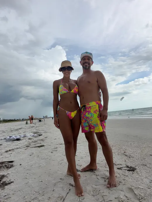 Customer photo from Jose P. review of Wild Splatter Bikini Top - Pink