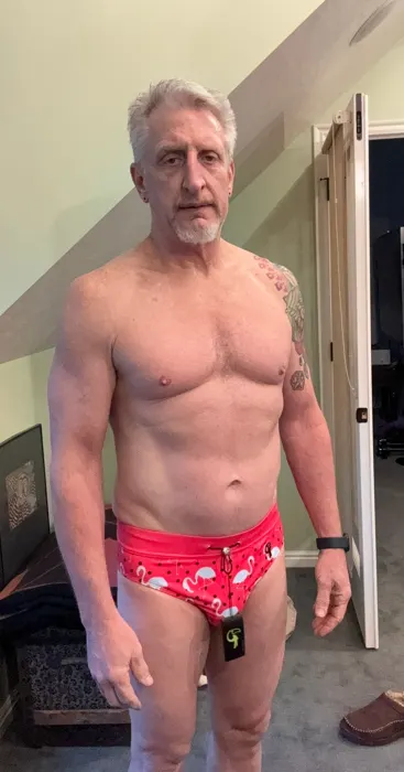 Customer photo from Jerry B. review of Flamingo Swim Briefs