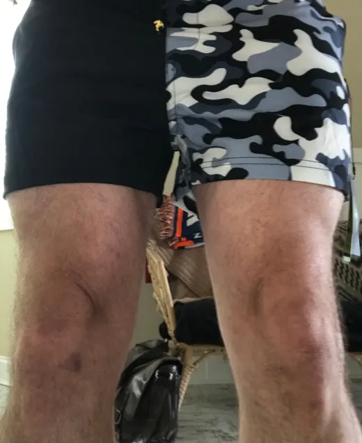 Customer photo from Mark B. review of Split Camo Black - 3 Inch Swim Shorts