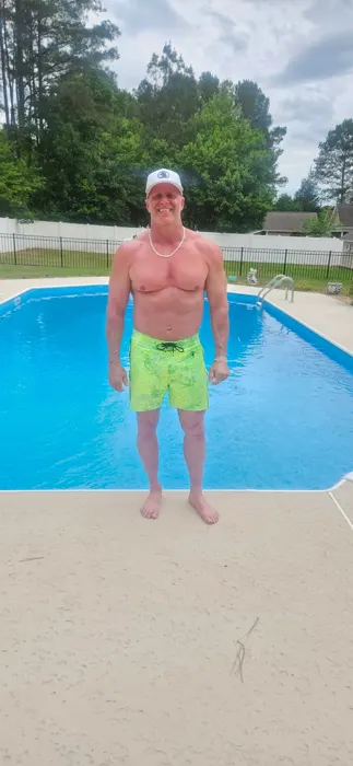 Customer photo from Rachel W. review of Splatter Swim Shorts Green - 5"