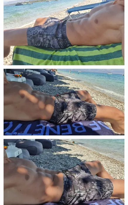 Customer photo from Andreas K. review of Splatter Swim Shorts Black - 5"